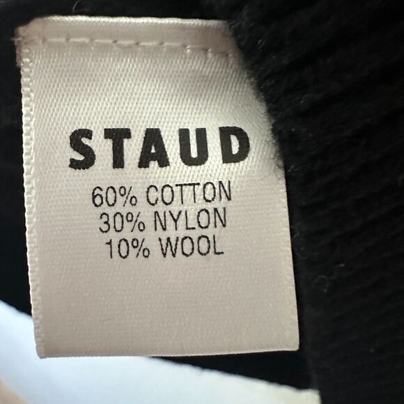 STAUD Womens Tic Tac‎ Toe Sweater Black White Pullover Wool Blend Size XL - Picture 6 of 7